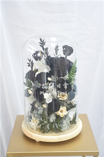 【玻璃盅】九朵永生玫瑰花玻璃盅花禮