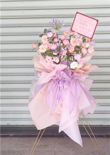 【高架花籃】粉色系開幕高架花籃 屏東花店