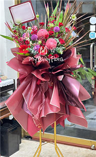【高架花籃】紅色系包裝款開幕高架花籃  高雄屏東代客送花