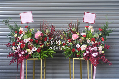 【高架花籃】屏東開幕高架花籃 紅色系開幕盆花